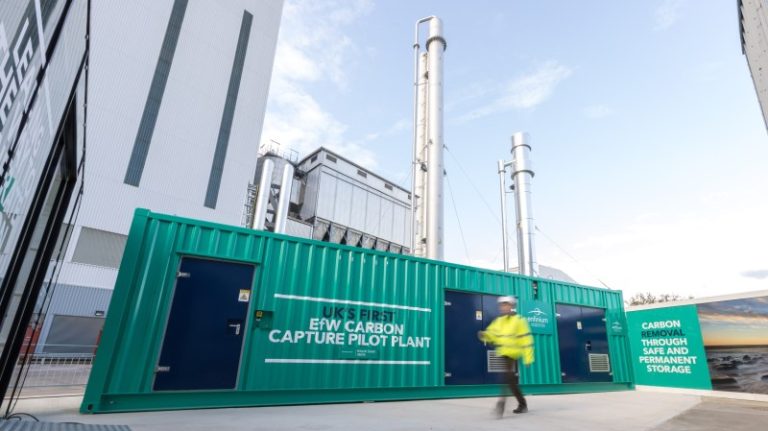 Carbon emissions captured at site burning waste for energy